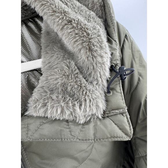 Columbia Womens Crown Point Jacket Green Parka Omni Heat Hooded Puffer Coat XXL - Picture 8 of 8